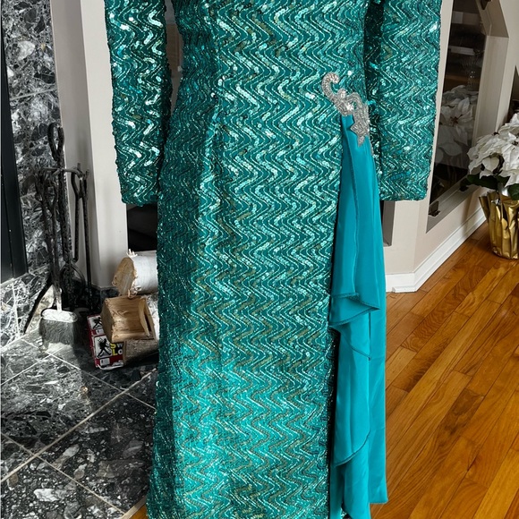 Sequence party dress - emerald green - Picture 2 of 4